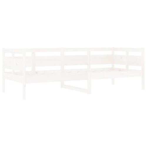 Daybed 80x200 cm massivt fyrretræ hvid