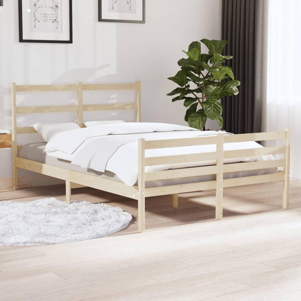 Sengeramme 140x190 cm massivt fyrretræ