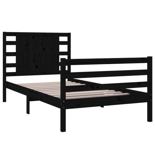 Sengeramme 100x200 cm massivt fyrretræ sort