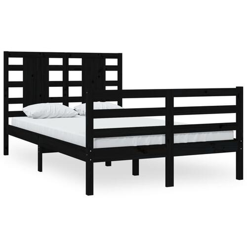 Sengeramme 120x200 cm massivt fyrretræ sort
