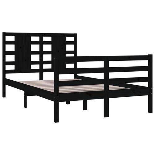 Sengeramme 120x200 cm massivt fyrretræ sort