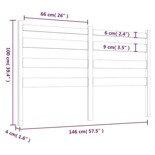 Sengegavl 146x4x100 cm massivt fyrretræ