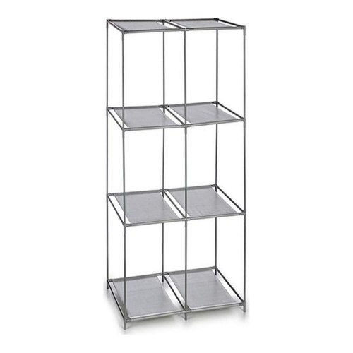Kipit reolsystem - grå arrangør med 6 hylder, metal/klæde/plast, 35 × 102 × 68 cm