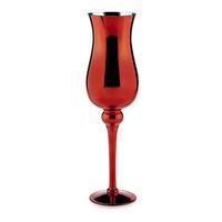 Lyseholder Rød Krystal 13,5 x 4,5 x 13,5 cm
