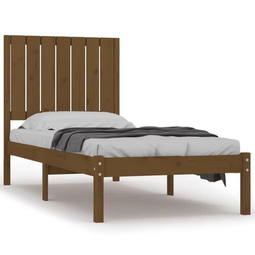 Sengeramme 75x190 cm Small Single massivt træ gyldenbrun