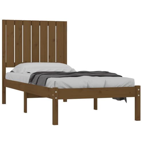 Sengeramme 75x190 cm Small Single massivt træ gyldenbrun