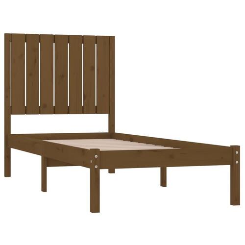 Sengeramme 75x190 cm Small Single massivt træ gyldenbrun