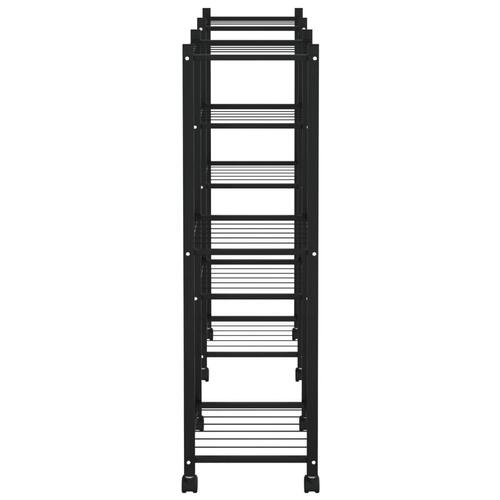 Blomsterstativ med hjul 83x25x83,5 cm jern sort
