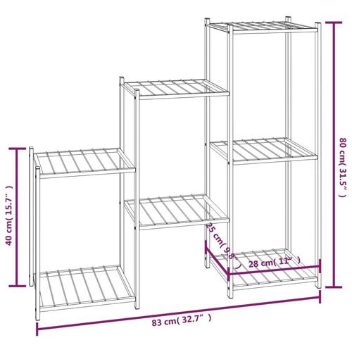 Blomsterstativ 83x25x80 cm jern sort