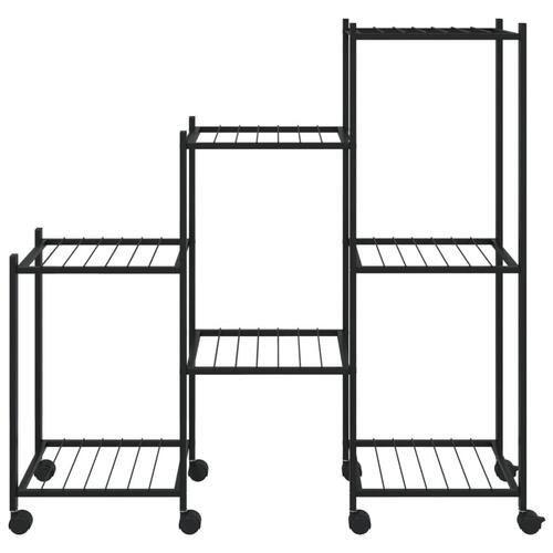 Blomsterstativ med hjul 83x25x83,5 cm jern sort