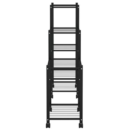 Blomsterstativ med hjul 83x25x83,5 cm jern sort