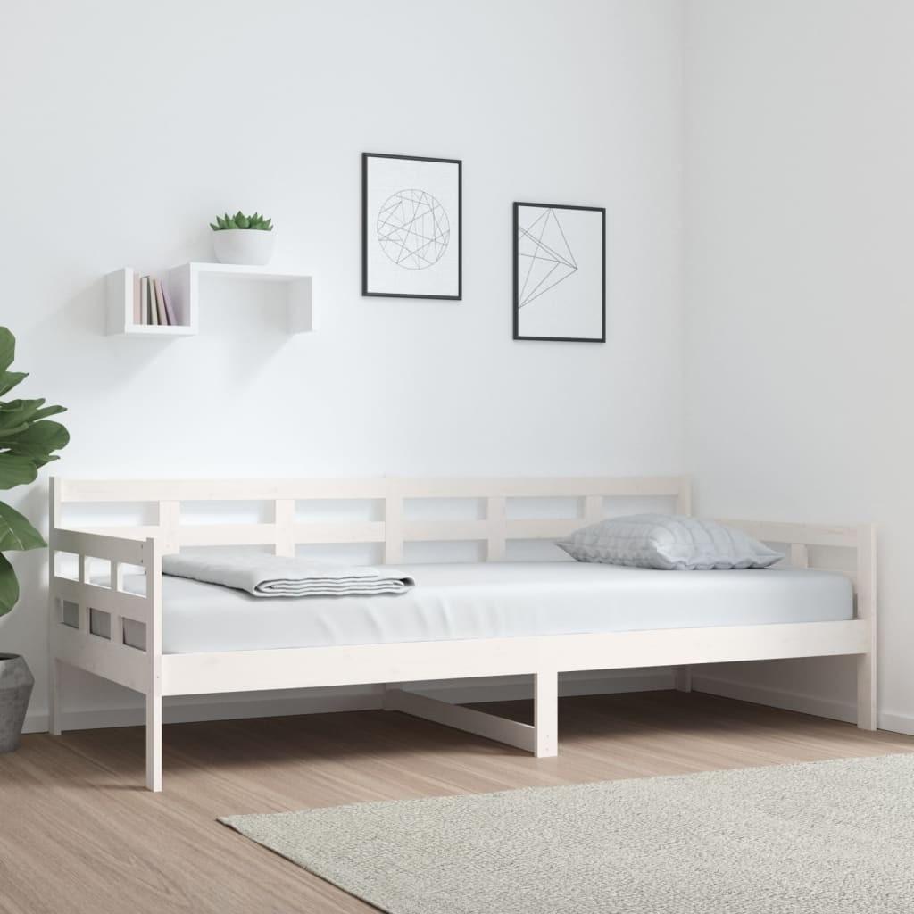 Daybed 90x200 cm massivt fyrretræ hvid