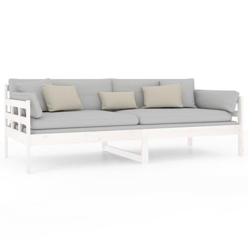 Daybed 90x200 cm massivt fyrretræ hvid