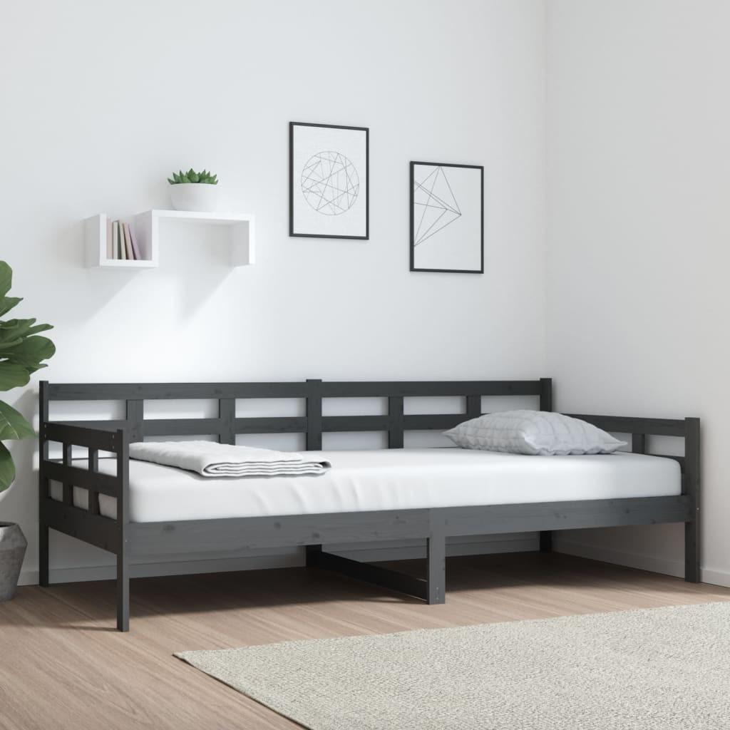 Daybed 90x200 cm massivt fyrretræ grå