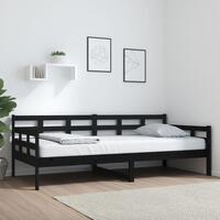 Daybed 90x200 cm massivt fyrretræ sort