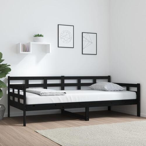 Daybed 90x200 cm massivt fyrretræ sort