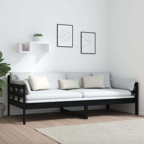 Daybed 90x200 cm massivt fyrretræ sort