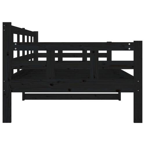 Daybed 90x200 cm massivt fyrretræ sort