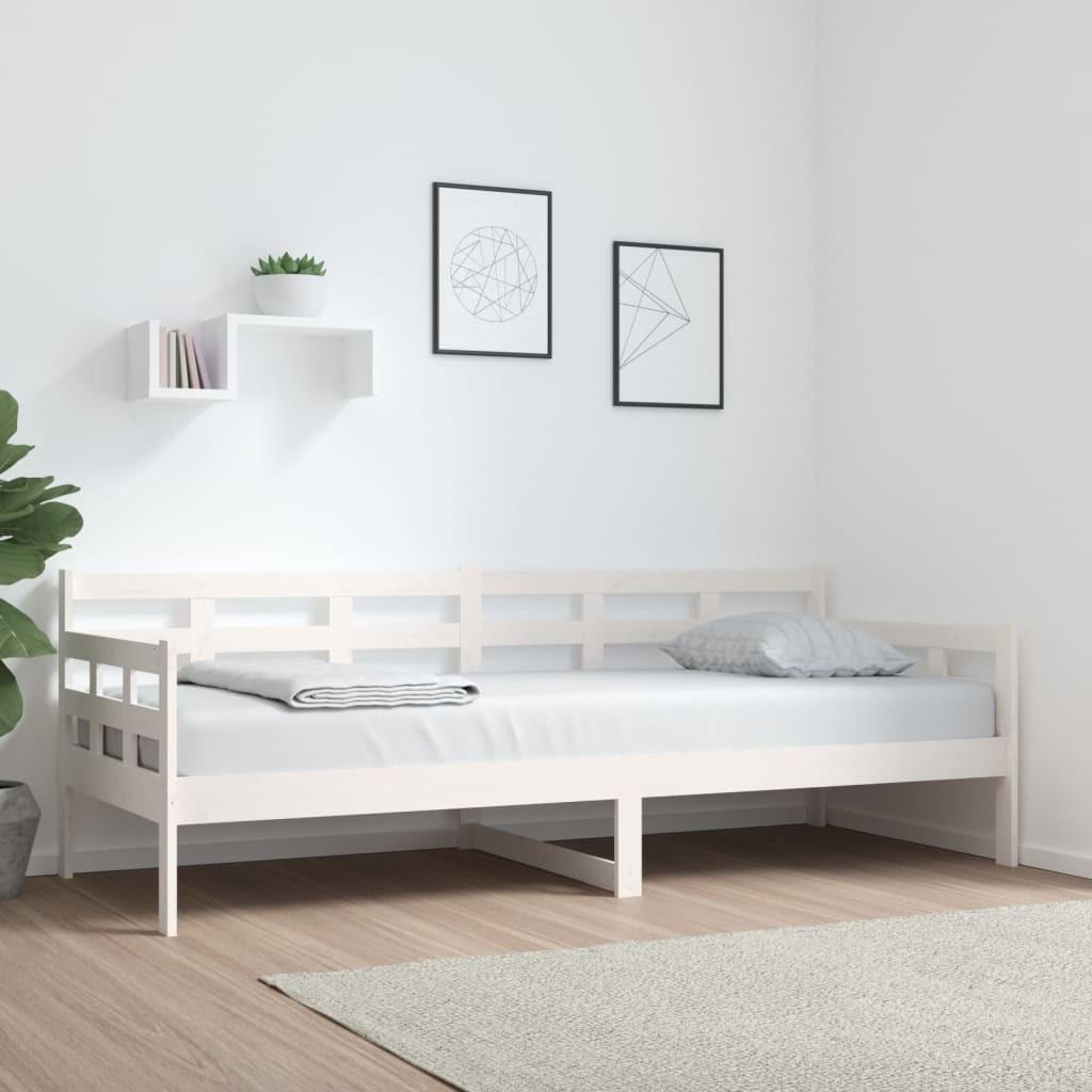 Daybed 80x200 cm massivt fyrretræ hvid