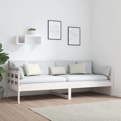 Daybed 80x200 cm massivt fyrretræ hvid