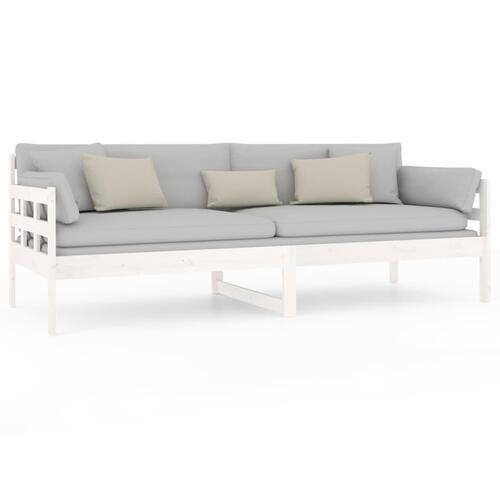 Daybed 80x200 cm massivt fyrretræ hvid
