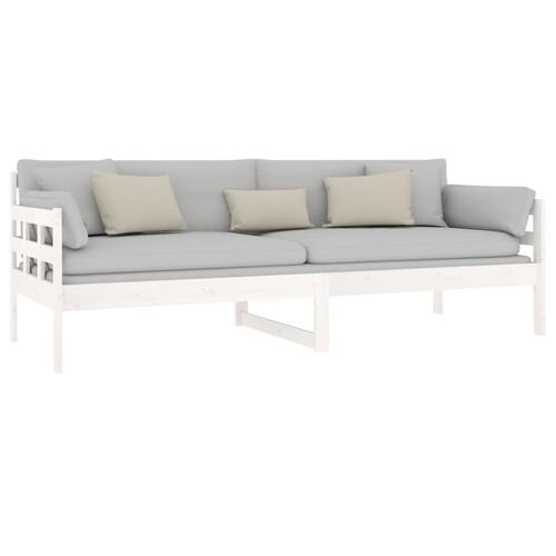 Daybed 80x200 cm massivt fyrretræ hvid