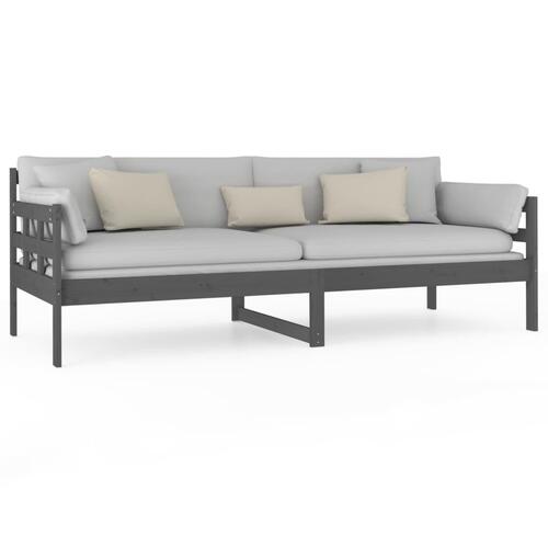 Daybed 80x200 cm massivt fyrretræ grå