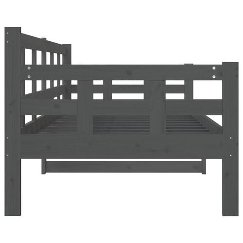 Daybed 80x200 cm massivt fyrretræ grå
