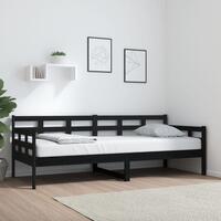 Daybed 80x200 cm massivt fyrretræ sort