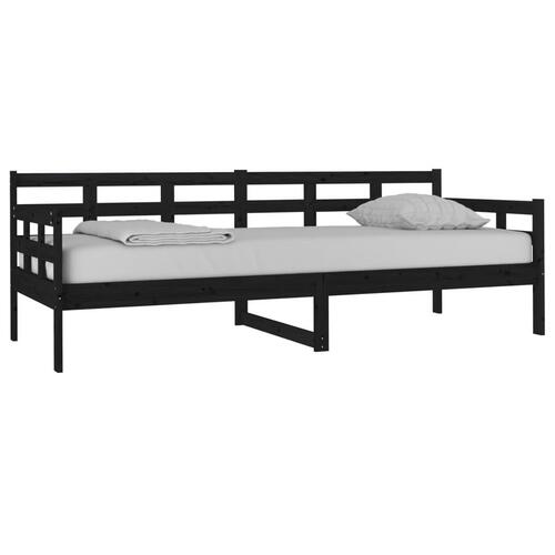 Daybed 80x200 cm massivt fyrretræ sort