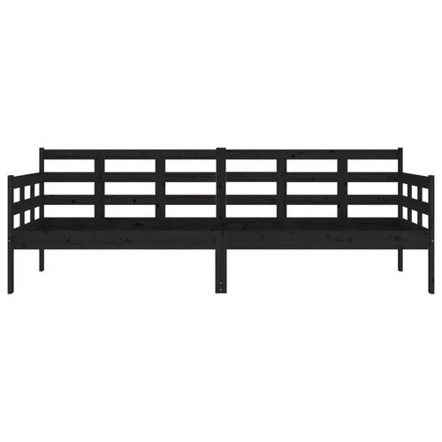 Daybed 80x200 cm massivt fyrretræ sort