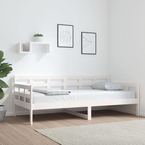 Daybed massivt fyrretræ hvid 90x190 cm