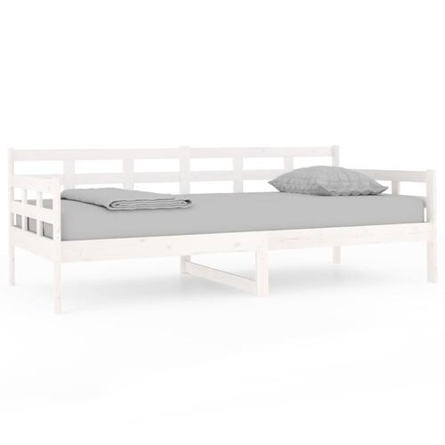 Daybed massivt fyrretræ hvid 90x190 cm