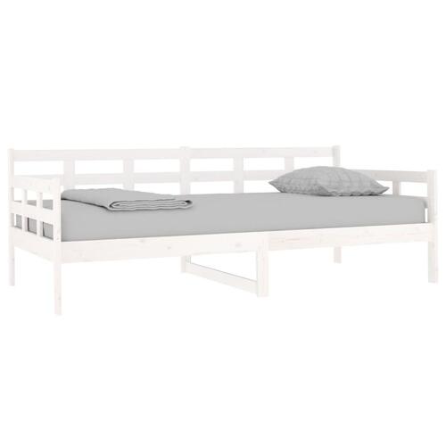 Daybed massivt fyrretræ hvid 90x190 cm