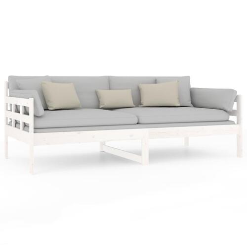 Daybed massivt fyrretræ hvid 90x190 cm
