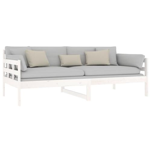 Daybed massivt fyrretræ hvid 90x190 cm