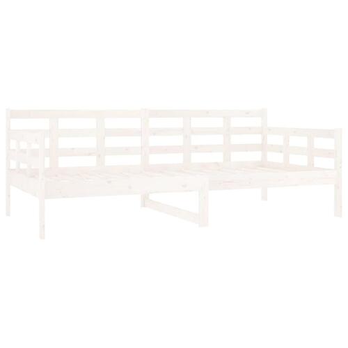 Daybed massivt fyrretræ hvid 90x190 cm
