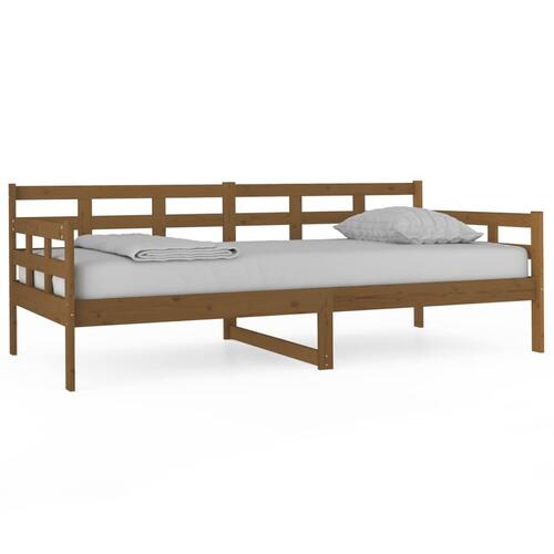 Daybed massivt fyrretræ gyldenbrun 90x190 cm