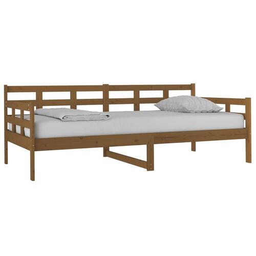 Daybed massivt fyrretræ gyldenbrun 90x190 cm