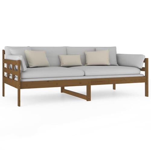 Daybed massivt fyrretræ gyldenbrun 90x190 cm