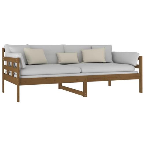 Daybed massivt fyrretræ gyldenbrun 90x190 cm