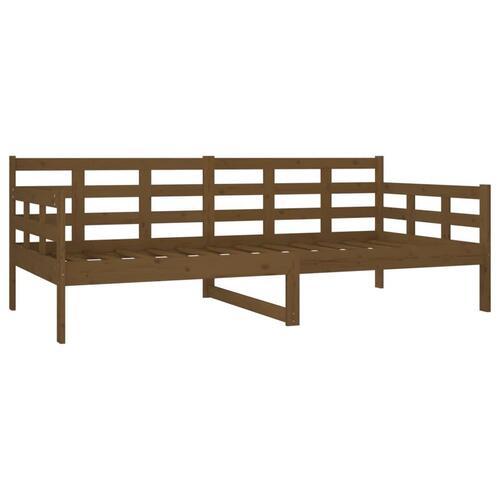 Daybed massivt fyrretræ gyldenbrun 90x190 cm