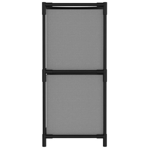 Opbevaringsreol med 4 stofkurve 63x30x71 cm stål grå