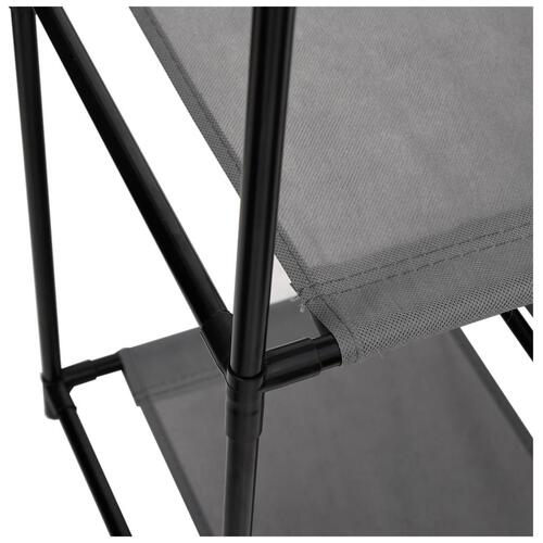 Opbevaringsreol med 4 stofkurve 63x30x71 cm stål grå