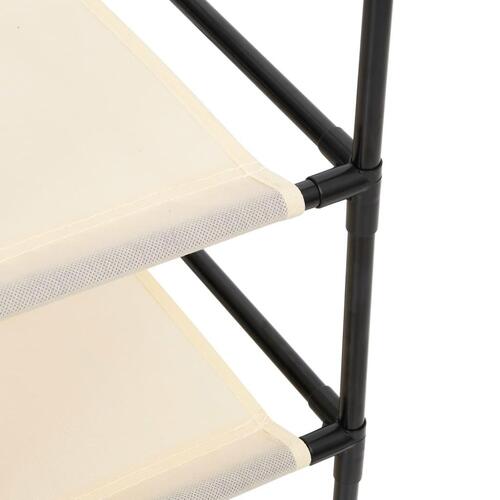 Opbevaringsreol med 4 stofkurve 63x30x71 cm stål cremefarvet