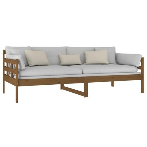 Daybed 90x200 cm massivt fyrretræ gyldenbrun