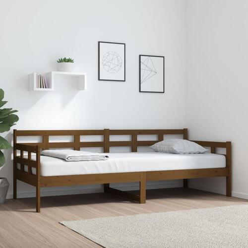 Daybed 80x200 cm massivt fyrretræ gyldenbrun