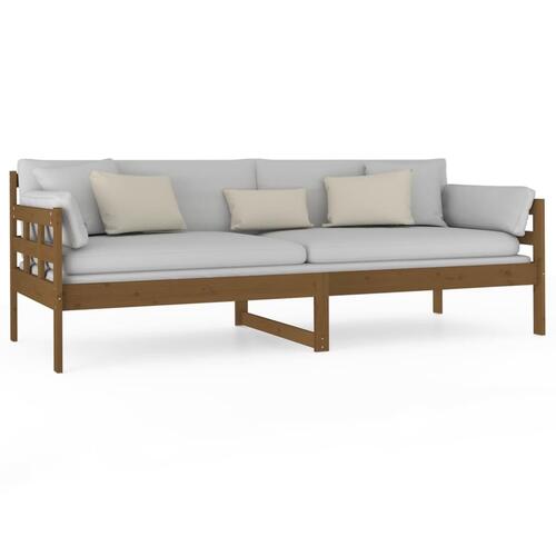 Daybed 80x200 cm massivt fyrretræ gyldenbrun