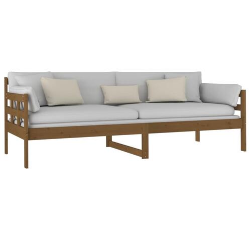 Daybed 80x200 cm massivt fyrretræ gyldenbrun