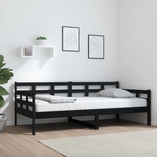 Daybed massivt fyrretræ sort 90x190 cm